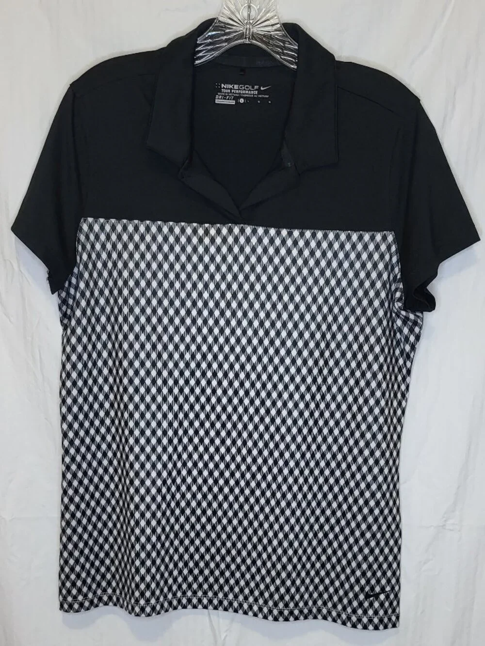 Nike Golf Dri-FIT Tour Performance Diamond Print Polo Shirt Women's Large